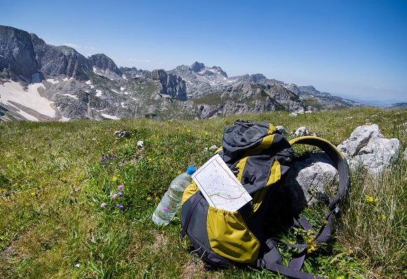 Rucksack in the mountains
