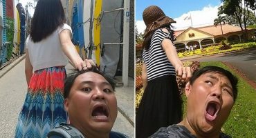 Funny couple parodies popular “Follow Me To” travel pics