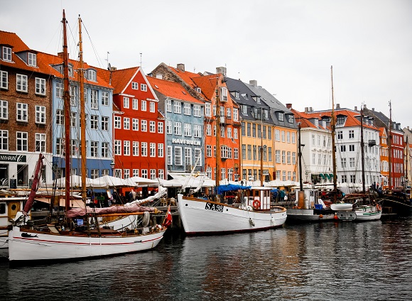 Colorful buildings in Copenhagen, Denmark