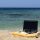 Laptop on the beach