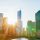 Sun shining in summer in Chicago