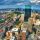 Boston aerial view city skyline