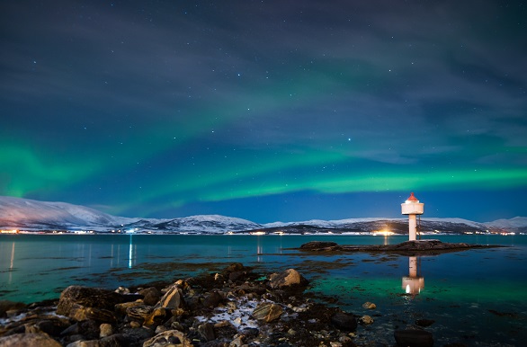 Northern Lights Norway lake