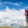 Woman mountain solo travel