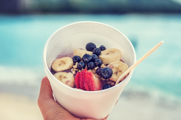 Acai bowl on the beach