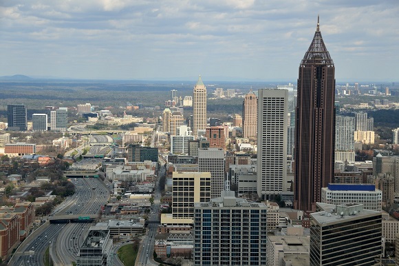 Atlanta skyline and rooftops