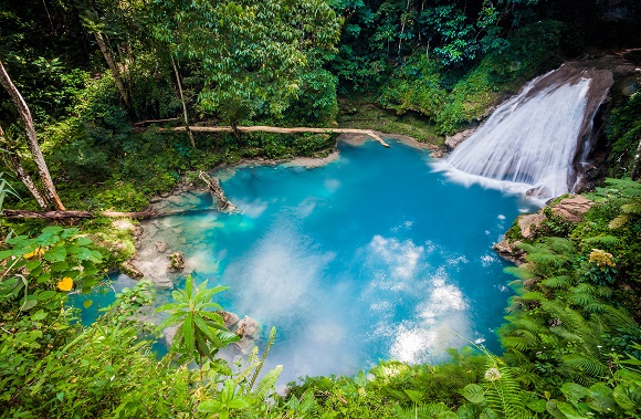 Blue Hole Waterfall in Jamaica