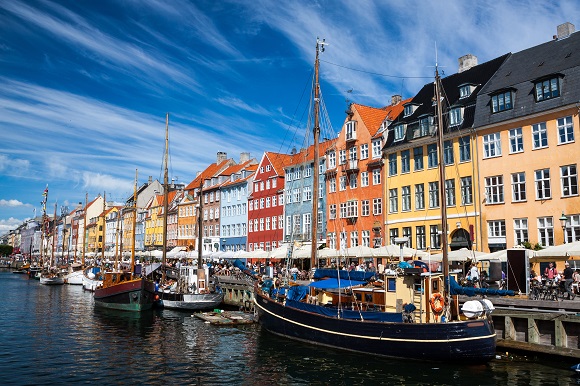 Colorful harbor houses in Copenhagen