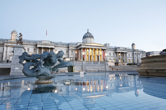 Trafalgar Square and the National Gallery in London