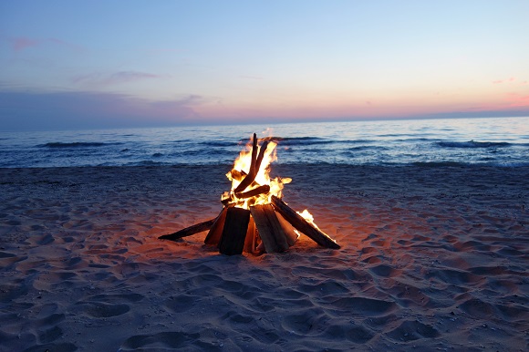 Campfire on the beach