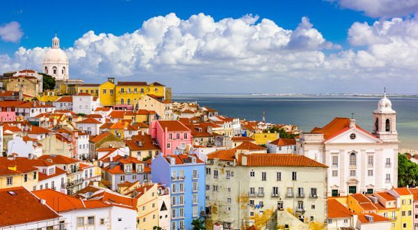view from Alfama neighborhood in lisbon